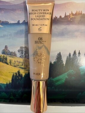 PHOFAY Beauty Skin High Coverage Liquid Foundation - Shade 08 (Beige)
